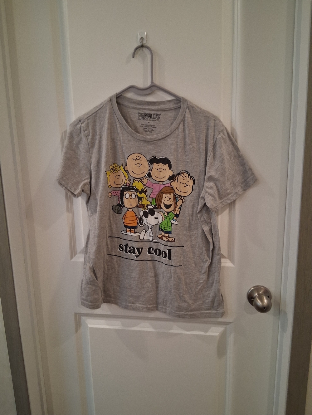 Peanuts Gray 'Stay Cool' Character Tee Size XL